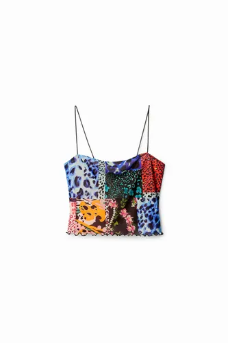 Patchwork crop top - BLACK - L - Desigual - Modalova