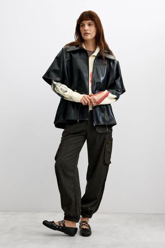 Poncho Efecto Piel - BLACK - U - Desigual - Modalova