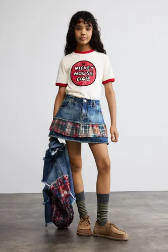 Checked plaid denim skirt - 5/6 - Desigual - Modalova