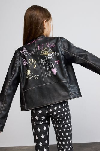 Faux leather jacket - BLACK - 7/8 - Desigual - Modalova