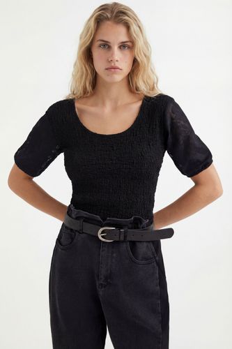Ruffle-effect bodysuit - BLACK - M - Desigual - Modalova