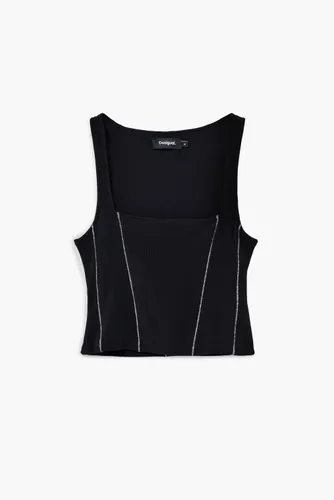 Rib tank top - BLACK - XL - Desigual - Modalova