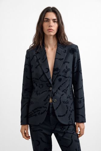Blazer flocada - BLACK - S - Desigual - Modalova