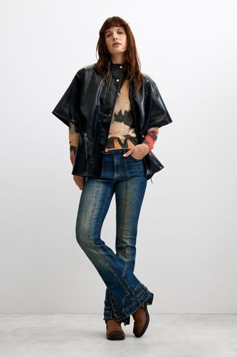 Poncho Leather Effect - BLACK - U - Desigual - Modalova