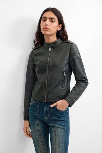 Jacket Leather Effect - BLACK - M - Desigual - Modalova