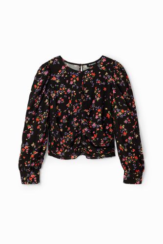 Floral ruched blouse - BLACK - XL - Desigual - Modalova