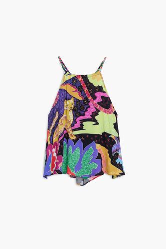 Camiseta halter flores - BLACK - S - Desigual - Modalova