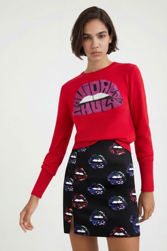Minifalda slim labios - BLACK - S - Desigual - Modalova