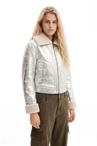 Double-sided metallic aviator jacket - M - Desigual - Modalova