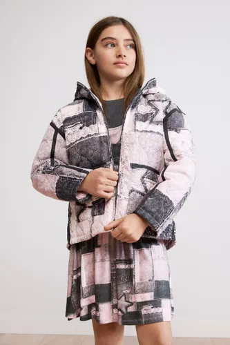Chaqueta estampada denim patchwork - 7/8 - Desigual - Modalova