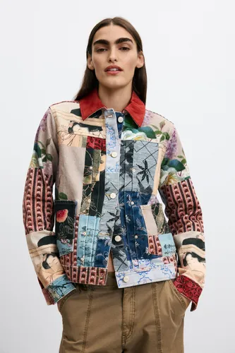 Regular patchwork cotton jacket - XS - Desigual - Modalova