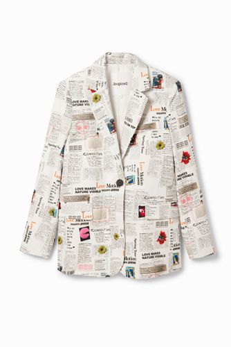Blazer periódico - WHITE - S - Desigual - Modalova