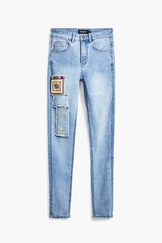 Vaqueros Slim parches - BLUE - 38 - Desigual - Modalova