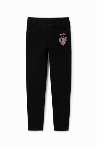 Leggings vaqueros mensaje - 3/4 - Desigual - Modalova