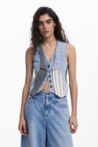 Chaleco vaquero patchwork - M - Desigual - Modalova