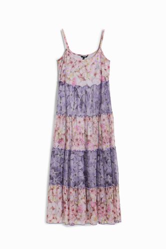 Vestido largo paneles tul - S - Desigual - Modalova