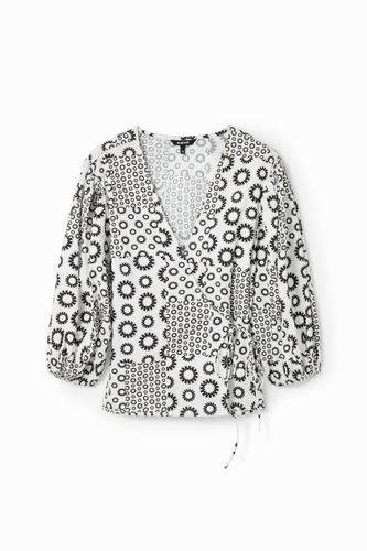 Blusa cruzada estampada - BLACK - M - Desigual - Modalova