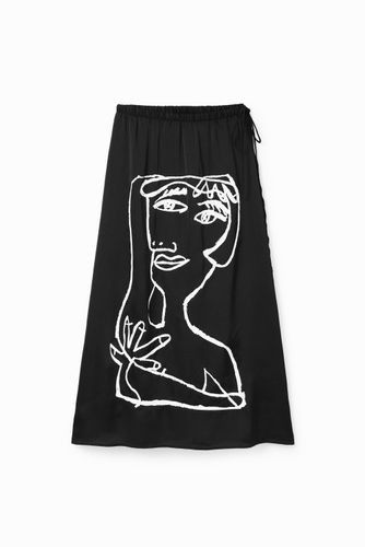 Falda midi cara arty - BLACK - S - Desigual - Modalova