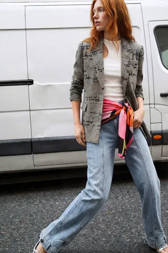 Blazer lettering cuadros - L - Desigual - Modalova