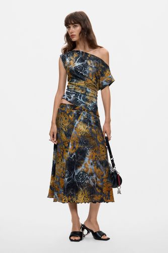 Falda recta flocada - BLUE - S - Desigual - Modalova