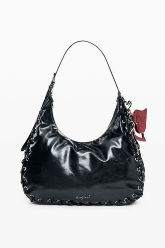 LARGE FAUX LEATHER BAG - BLACK - U - Desigual - Modalova