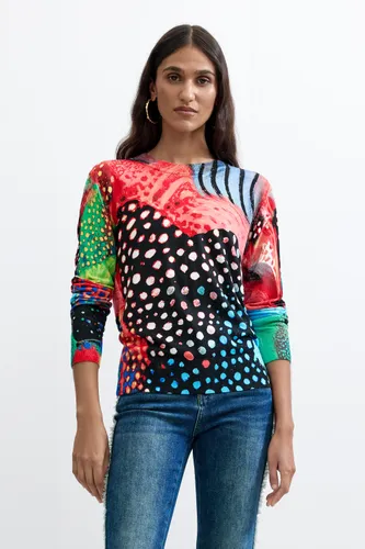 Printed Color Sweater - BLACK - L - Desigual - Modalova