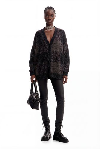 Oversize check cardigan - BLACK - S - Desigual - Modalova