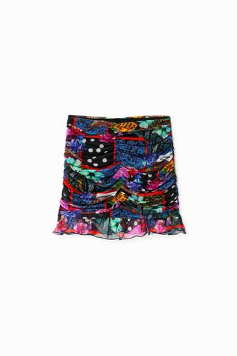Minifalda drapeada patch digital - M - Desigual - Modalova