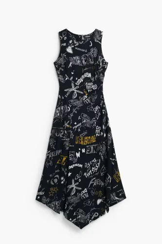 Graffiti midi dress - BLACK - L - Desigual - Modalova
