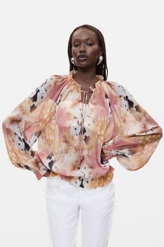 Printed Blouse with Drawstring - M - Desigual - Modalova