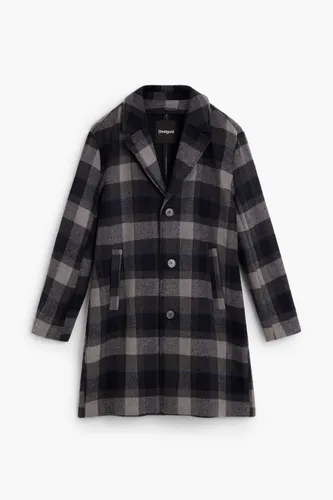 Checked wool coat - BLACK - L - Desigual - Modalova