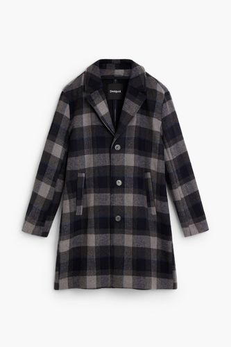Checked wool coat - BLACK - S - Desigual - Modalova