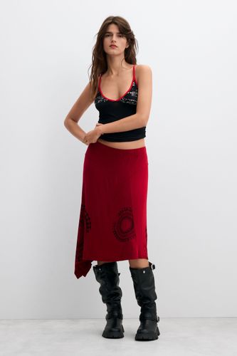 Falda estampada midi - RED - S - Desigual - Modalova