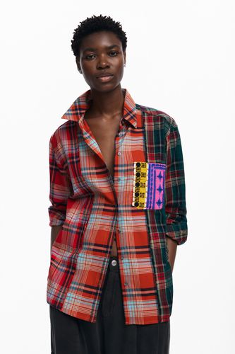 Patchwork checkered shirt - S - Desigual - Modalova