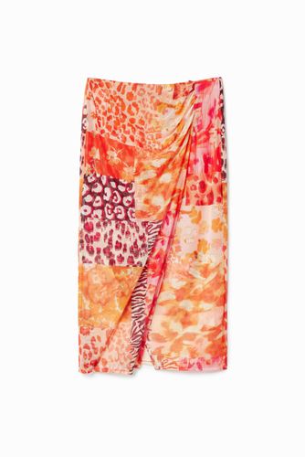 Falda midi tul patch - ORANGE - S - Desigual - Modalova