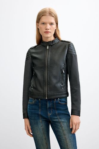 Jacket Leather Effect - BLACK - M - Desigual - Modalova