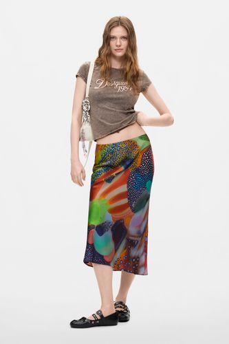 Falda Midi Estampada - BLACK - S - Desigual - Modalova