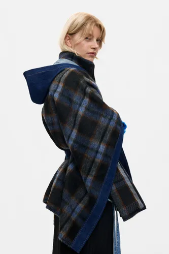 Plaid denim poncho - BROWN - U - Desigual - Modalova