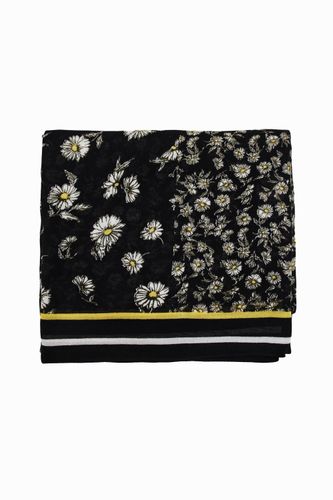 Rectangular patchwork daisy foulard - U - Desigual - Modalova