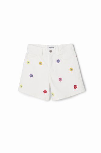 Shorts vaqueros margaritas - 3/4 - Desigual - Modalova