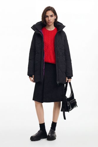 Textured padded coat - BLACK - S - Desigual - Modalova