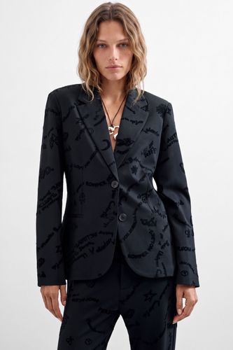 Blazer flocada - BLACK - M - Desigual - Modalova