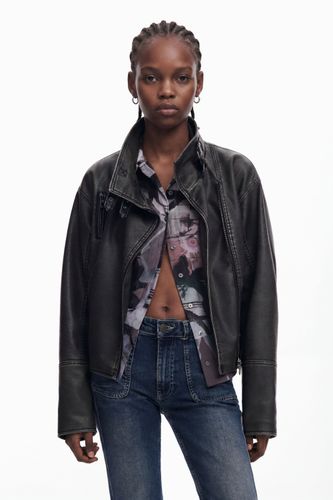 Oversized leather-effect biker jacket - M - Desigual - Modalova