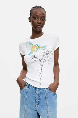 Camiseta Estampada Flor - WHITE - M - Desigual - Modalova