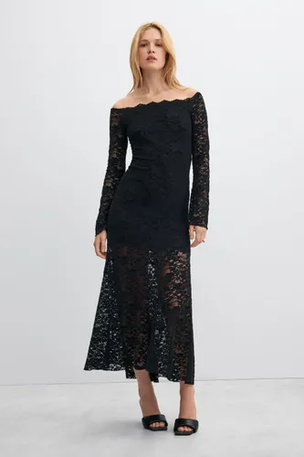 Vestido midi encaje - BLACK - M - Desigual - Modalova