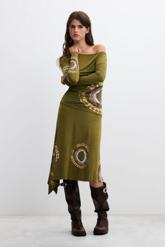 Falda estampada midi - GREEN - S - Desigual - Modalova