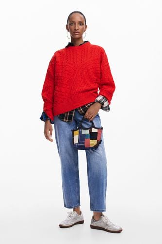 Textured knit sweater - RED - XS - Desigual - Modalova