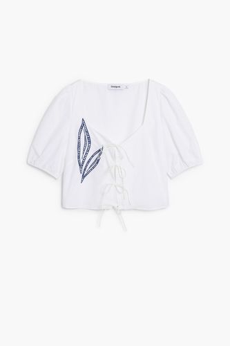 Embroidered puff-sleeve blouse - S - Desigual - Modalova