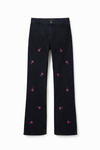 Vaqueros Flare flores - BLACK - 34 - Desigual - Modalova