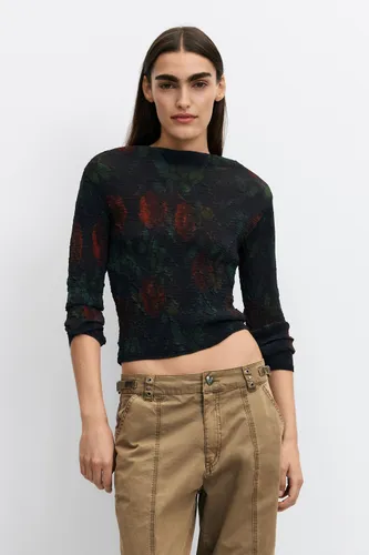 Black rose blouse - BLACK - L - Desigual - Modalova
